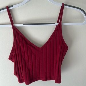 Cropped red tank top